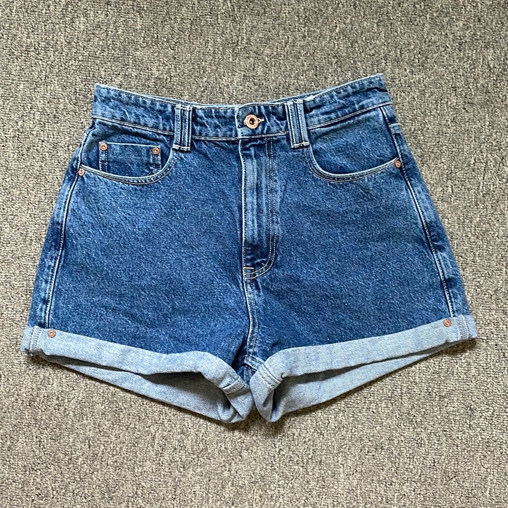 Zara - high waisted denim shorts